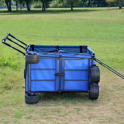 Carruaje de carro de compras con ruedas grandes de 17 cm de diámetro de neumáticos y diseño plegable