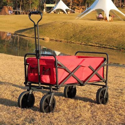 Carro de campamento plegable al aire libre con neumáticos de 10 cm de ancho y marco ligero