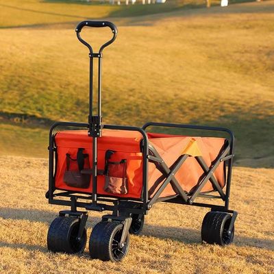 Carro de campamento plegable al aire libre con neumáticos de 10 cm de ancho y marco ligero