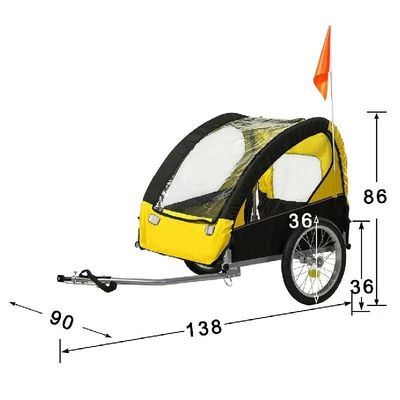40KGS Max Carga útil Perro Buggy Jogger Remolque de bicicleta Cuadro de acero plegable y conveniente